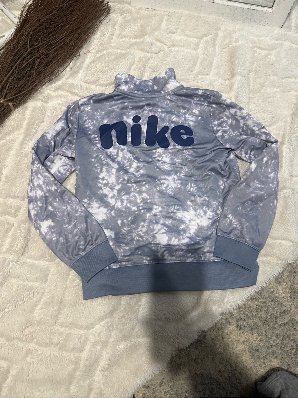 Nike Kids Tie-Dye Jacket in Light Gray and Navy